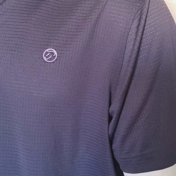 IJP DESIGN Golf Polo 1/2 Zip Navy Blue Purple Acent Large New No Tags - Picture 7 of 9
